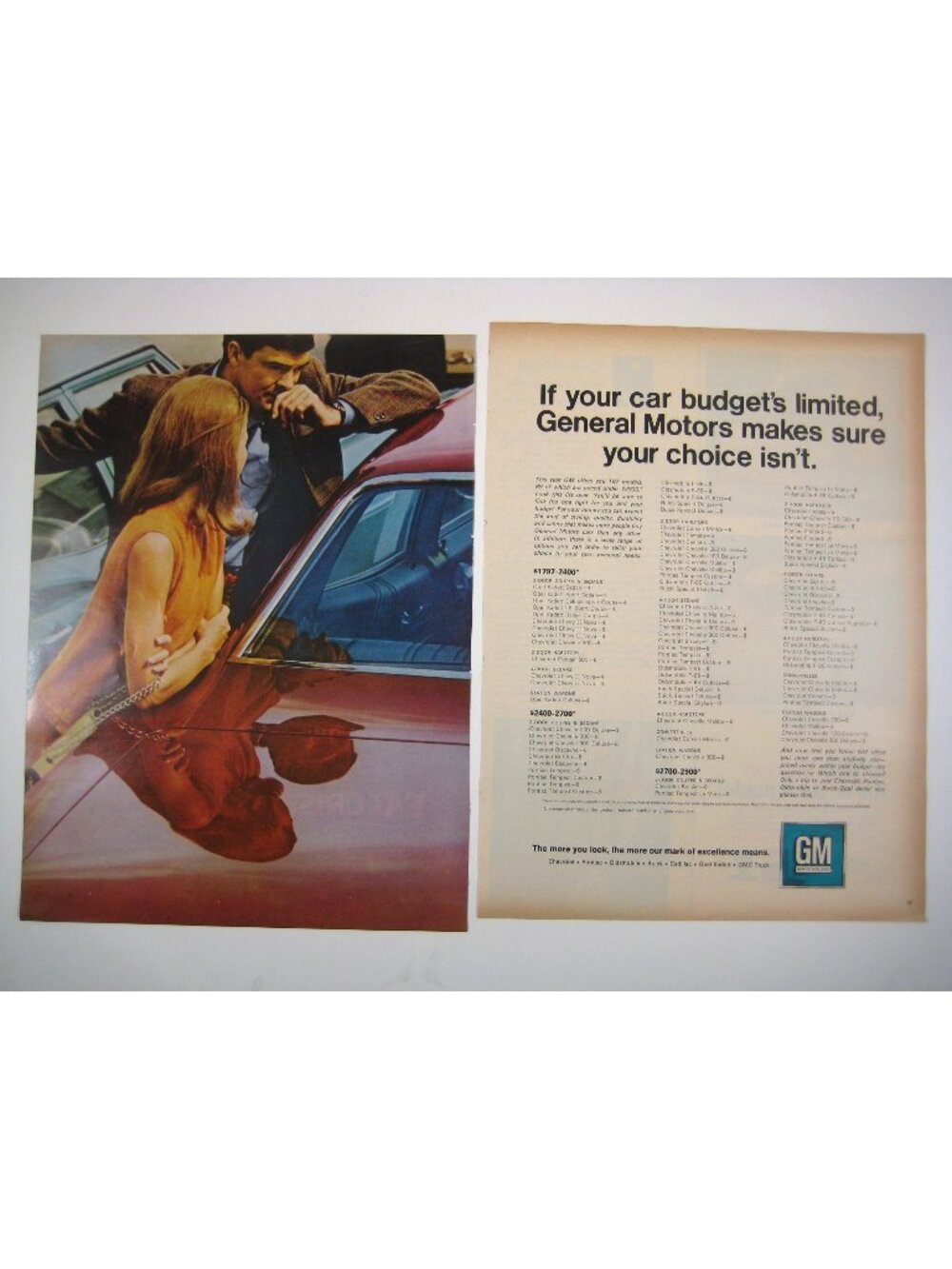 Vintage 1969 General Motors Advertisement Print Woman MOD Fashion